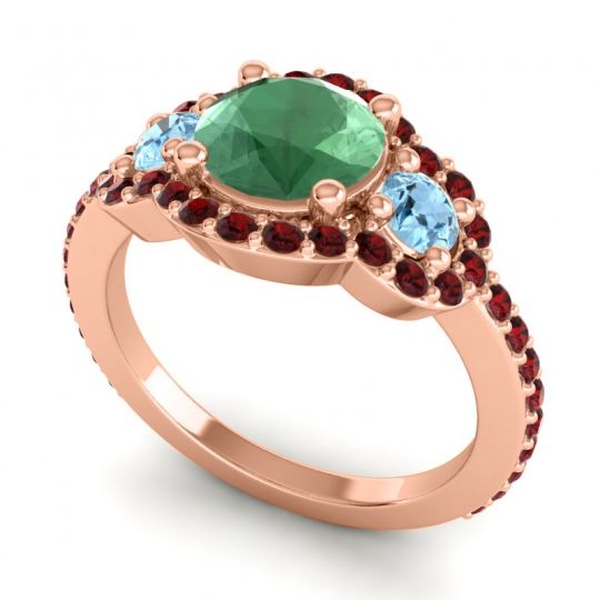Three Stone Halo Sodarya Ring
