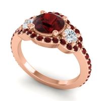 Three Stone Halo Sodarya Ring
