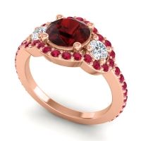 Three Stone Halo Sodarya Ring