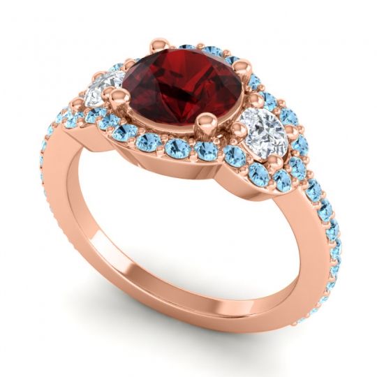 Three Stone Halo Sodarya Ring