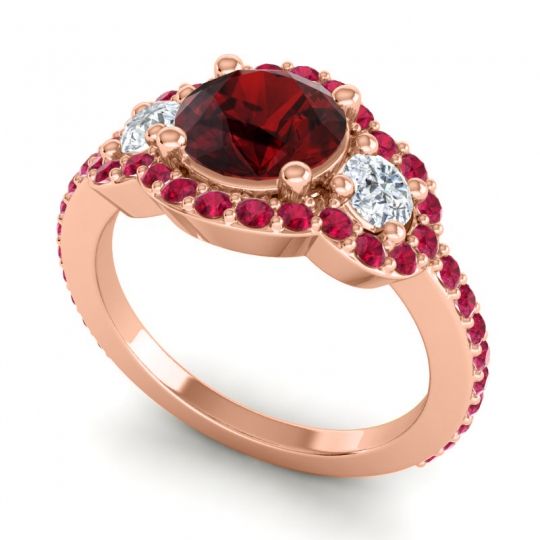 Three Stone Halo Sodarya Ring