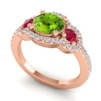 Three Stone Halo Sodarya Ring