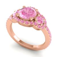 Three Stone Halo Sodarya Ring