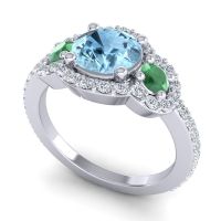 Three Stone Halo Sodarya Ring