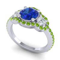Three Stone Halo Sodarya Ring