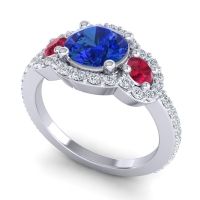 Three Stone Halo Sodarya Ring
