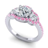 Three Stone Halo Sodarya Ring
