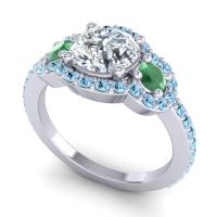 Three Stone Halo Sodarya Ring