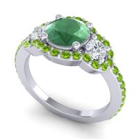 Three Stone Halo Sodarya Ring