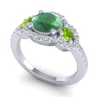 Three Stone Halo Sodarya Ring