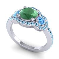 Three Stone Halo Sodarya Ring