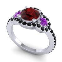 Three Stone Halo Sodarya Ring