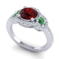 Three Stone Halo Sodarya Ring