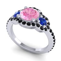 Three Stone Halo Sodarya Ring