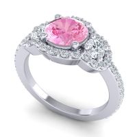 Three Stone Halo Sodarya Ring