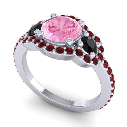 Three Stone Halo Sodarya Ring