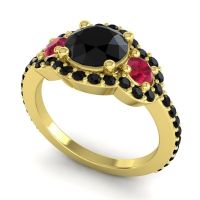 Three Stone Halo Sodarya Ring