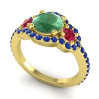 Three Stone Halo Sodarya Ring