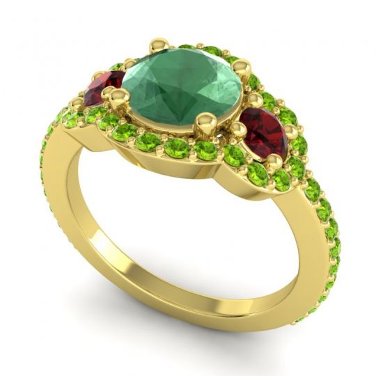 Three Stone Halo Sodarya Ring