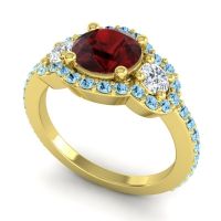 Three Stone Halo Sodarya Ring