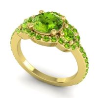 Three Stone Halo Sodarya Ring