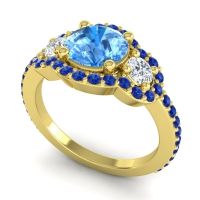 Three Stone Halo Sodarya Ring