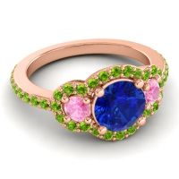 Three Stone Halo Sodarya Ring