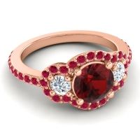 Three Stone Halo Sodarya Ring