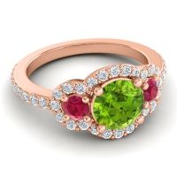 Three Stone Halo Sodarya Ring