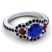 Three Stone Halo Sodarya Ring