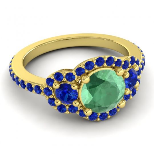 Three Stone Halo Sodarya Ring