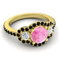 Three Stone Halo Sodarya Ring