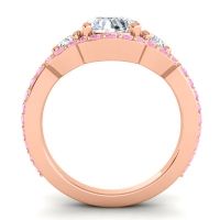 Three Stone Halo Sodarya Ring