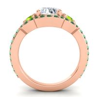 Three Stone Halo Sodarya Ring