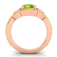 Three Stone Halo Sodarya Ring