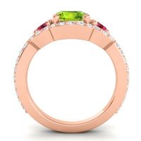 Three Stone Halo Sodarya Ring