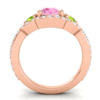 Three Stone Halo Sodarya Ring