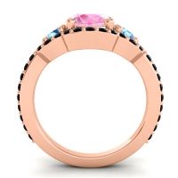 Three Stone Halo Sodarya Ring