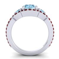 Three Stone Halo Sodarya Ring