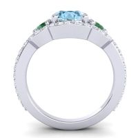 Three Stone Halo Sodarya Ring