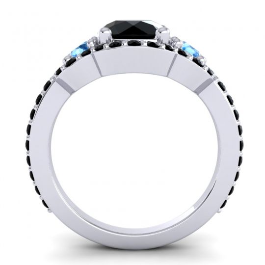 Three Stone Halo Sodarya Ring