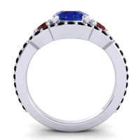 Three Stone Halo Sodarya Ring