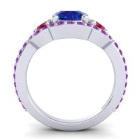 Three Stone Halo Sodarya Ring