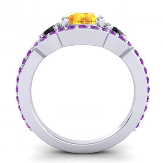 Three Stone Halo Sodarya Ring