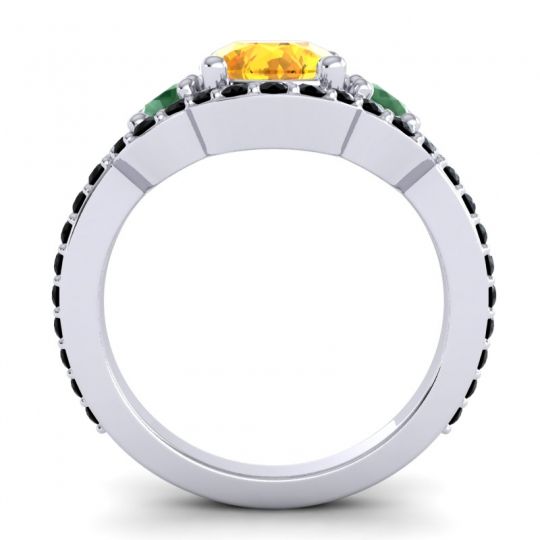 Three Stone Halo Sodarya Ring