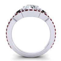 Three Stone Halo Sodarya Ring