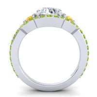 Three Stone Halo Sodarya Ring