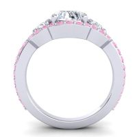 Three Stone Halo Sodarya Ring