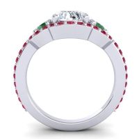 Three Stone Halo Sodarya Ring