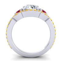 Three Stone Halo Sodarya Ring